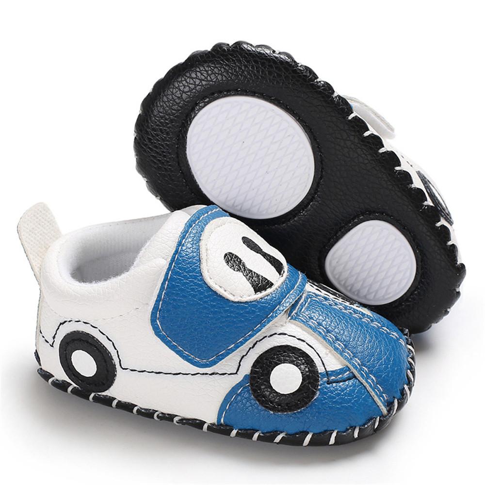 Baby Boys Cartoon Car Slip On Sneakers - PrettyKid