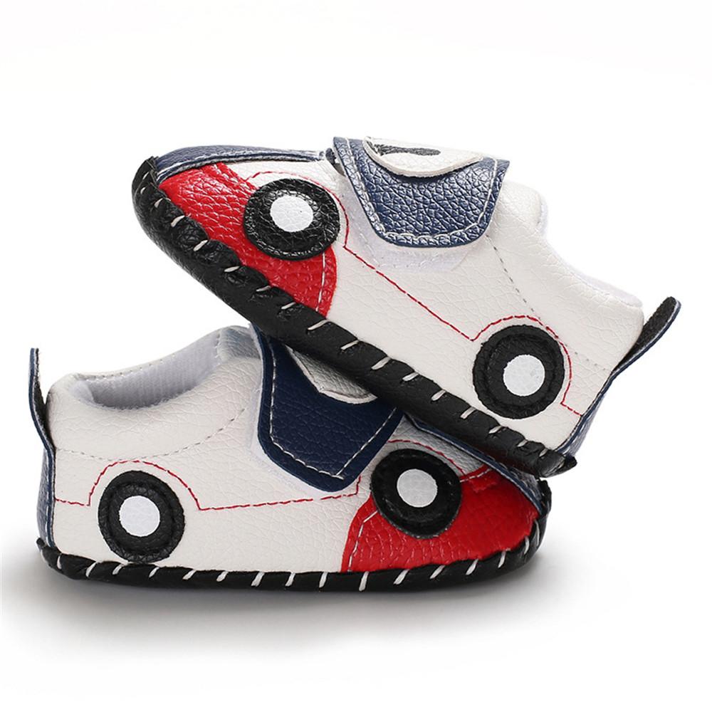 Baby Boys Cartoon Car Slip On Sneakers - PrettyKid