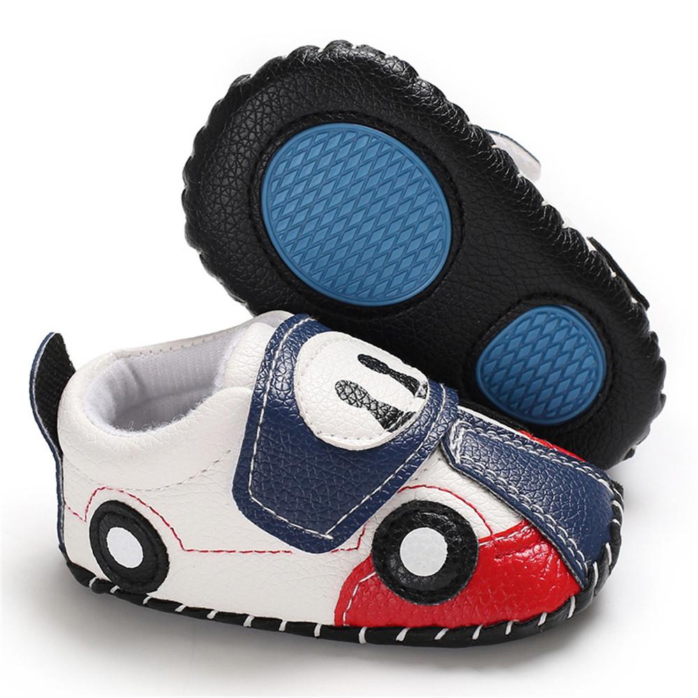 Baby Boys Cartoon Car Slip On Sneakers - PrettyKid