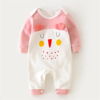 Baby Unisex Cartoon Color Block Long Sleeve Romper - PrettyKid