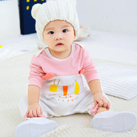 Baby Unisex Cartoon Color Block Long Sleeve Romper - PrettyKid