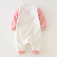 Baby Unisex Cartoon Color Block Long Sleeve Romper - PrettyKid