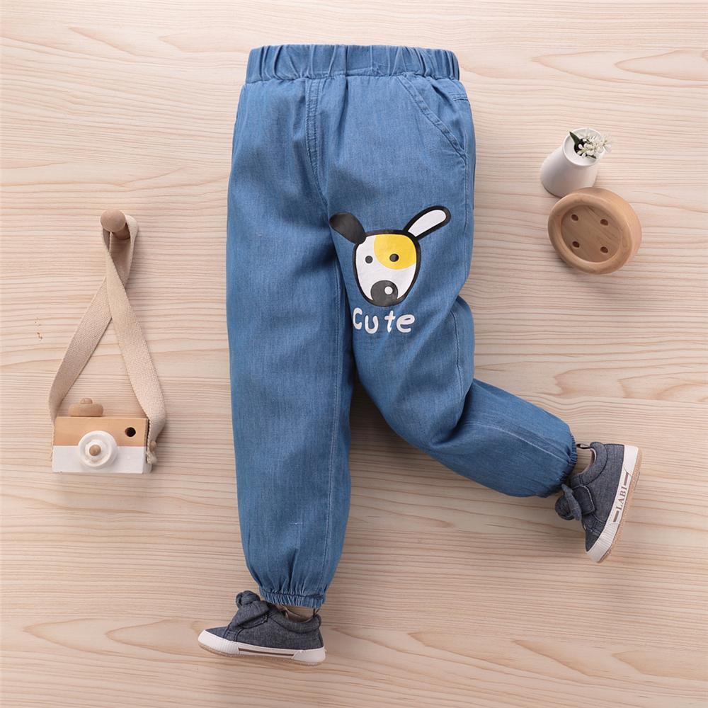 Unisex Cartoon Cute Elastic Waist Jeans Trendy Kids Clothes Wholesale - PrettyKid