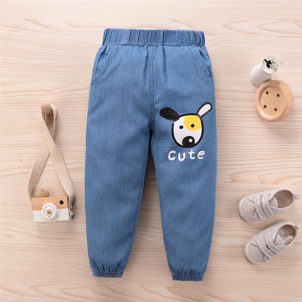 Unisex Cartoon Cute Elastic Waist Jeans Trendy Kids Clothes Wholesale - PrettyKid