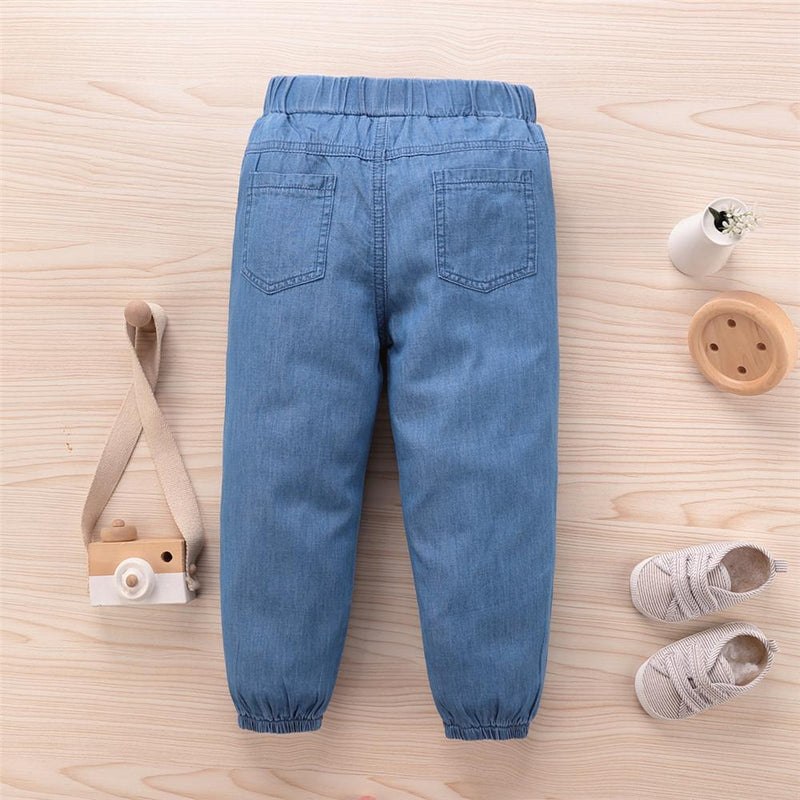 Unisex Cartoon Cute Elastic Waist Jeans Trendy Kids Clothes Wholesale - PrettyKid