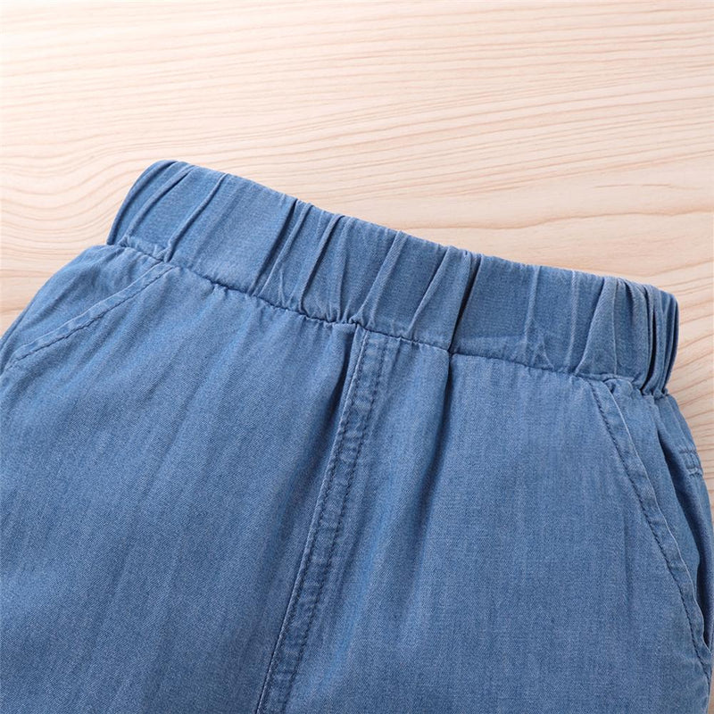 Unisex Cartoon Cute Elastic Waist Jeans Trendy Kids Clothes Wholesale - PrettyKid