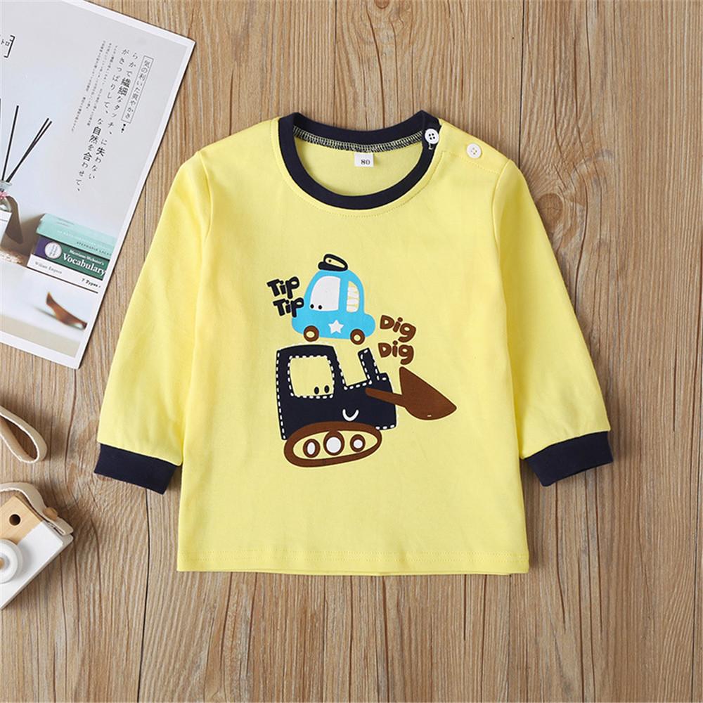 Boys Cartoon Cute Long Sleeve Top & Pants - PrettyKid