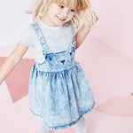 Girls Cartoon Denim Suspender Dress Wholesale Little Girl Boutique Clothing - PrettyKid