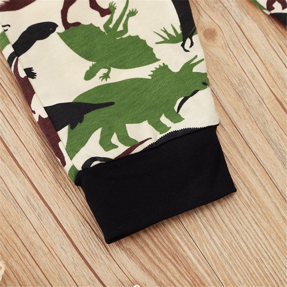 Baby Boys Cartoon Dinosaur Letter Printed Top & Pants Wholesale Boys Suits - PrettyKid