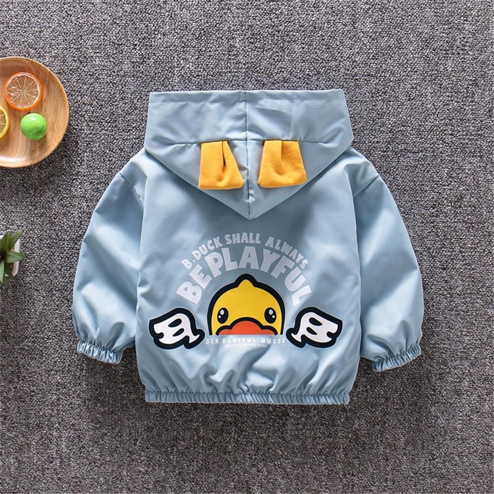 Boys Cartoon Duck Letter Printed Hooded Jacket Wholesale Boys Clothing Suppliers - PrettyKid