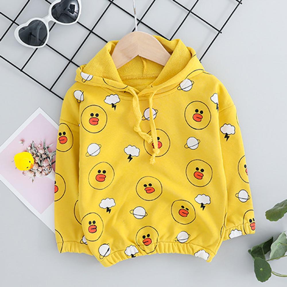 Girls Cartoon Duck Long Sleeve Top & Stripe Pants - PrettyKid