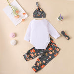 Baby Unisex Cartoon Fox Print Romper & Pants Sets Wholesale Baby Outfits - PrettyKid