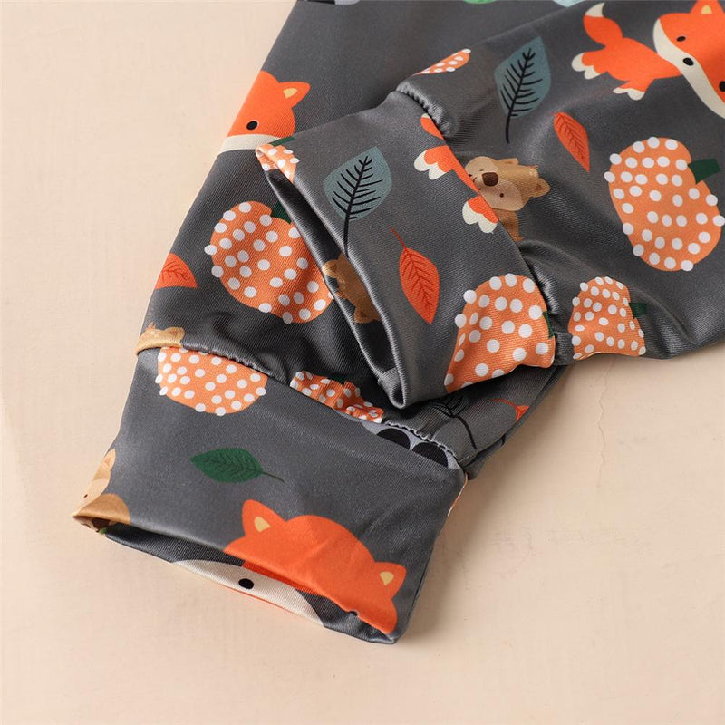 Baby Unisex Cartoon Fox Print Romper & Pants Sets Wholesale Baby Outfits - PrettyKid