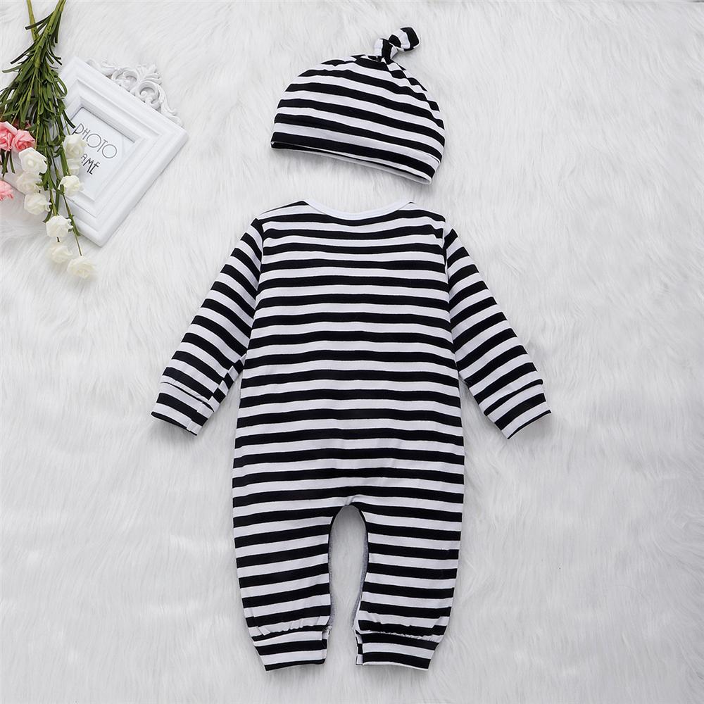 Baby Unisex Cartoon Fox Striped Romper & Hat Baby Clothes Suppliers - PrettyKid