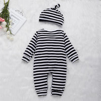 Baby Unisex Cartoon Fox Striped Romper & Hat Baby Clothes Suppliers - PrettyKid