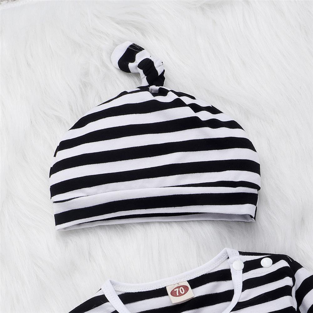 Baby Unisex Cartoon Fox Striped Romper & Hat Baby Clothes Suppliers - PrettyKid