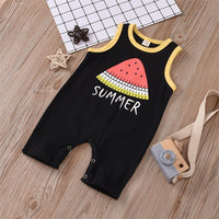 Baby Unisex Cartoon Fruit Printed Summer Sleeveless Romper Baby Wholesale Suppliers - PrettyKid