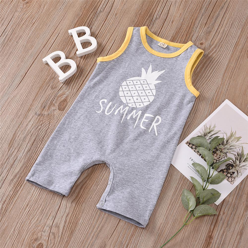 Baby Unisex Cartoon Fruit Printed Summer Sleeveless Romper Baby Wholesale Suppliers - PrettyKid