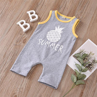 Baby Unisex Cartoon Fruit Printed Summer Sleeveless Romper Baby Wholesale Suppliers - PrettyKid