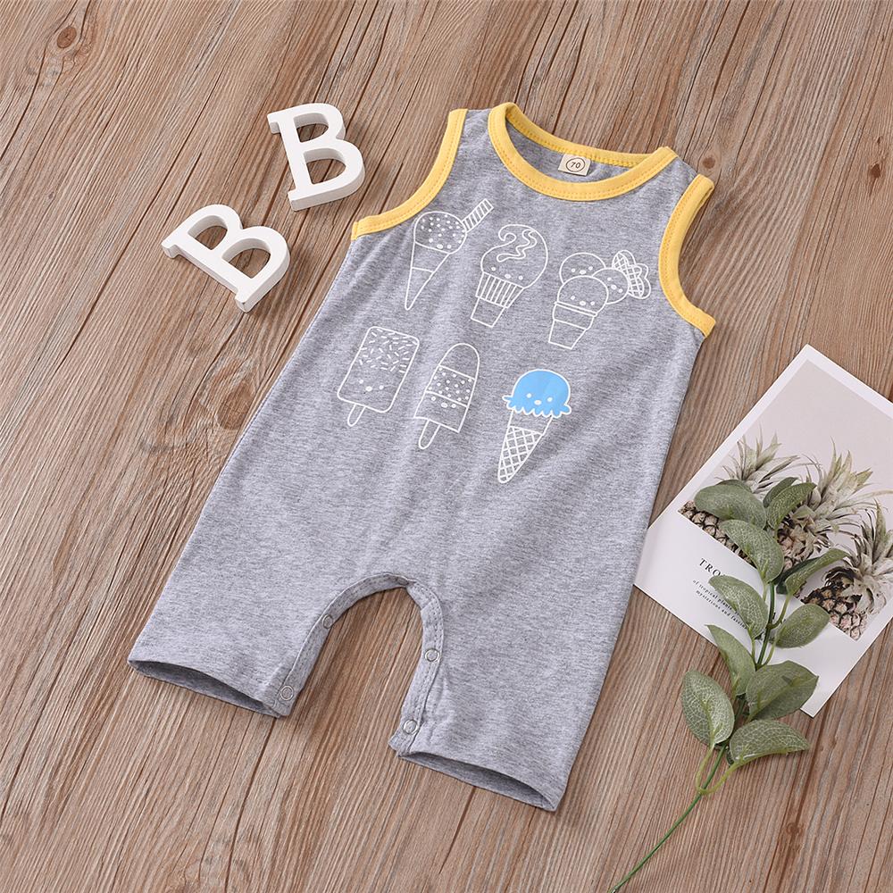 Baby Unisex Cartoon Fruit Printed Summer Sleeveless Romper Baby Wholesale Suppliers - PrettyKid