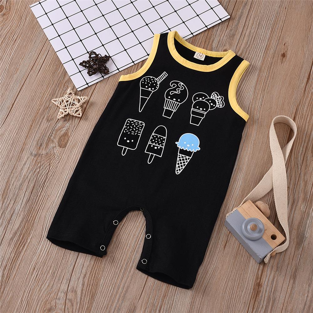 Baby Unisex Cartoon Fruit Printed Summer Sleeveless Romper Baby Wholesale Suppliers - PrettyKid