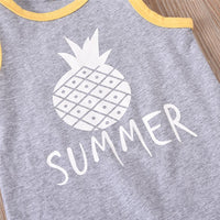 Baby Unisex Cartoon Fruit Printed Summer Sleeveless Romper Baby Wholesale Suppliers - PrettyKid