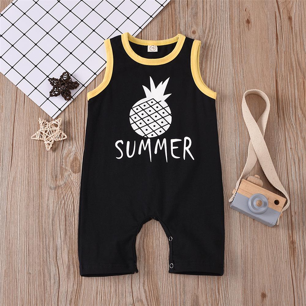 Baby Unisex Cartoon Fruit Printed Summer Sleeveless Romper Baby Wholesale Suppliers - PrettyKid