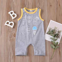 Baby Unisex Cartoon Fruit Printed Summer Sleeveless Romper Baby Wholesale Suppliers - PrettyKid