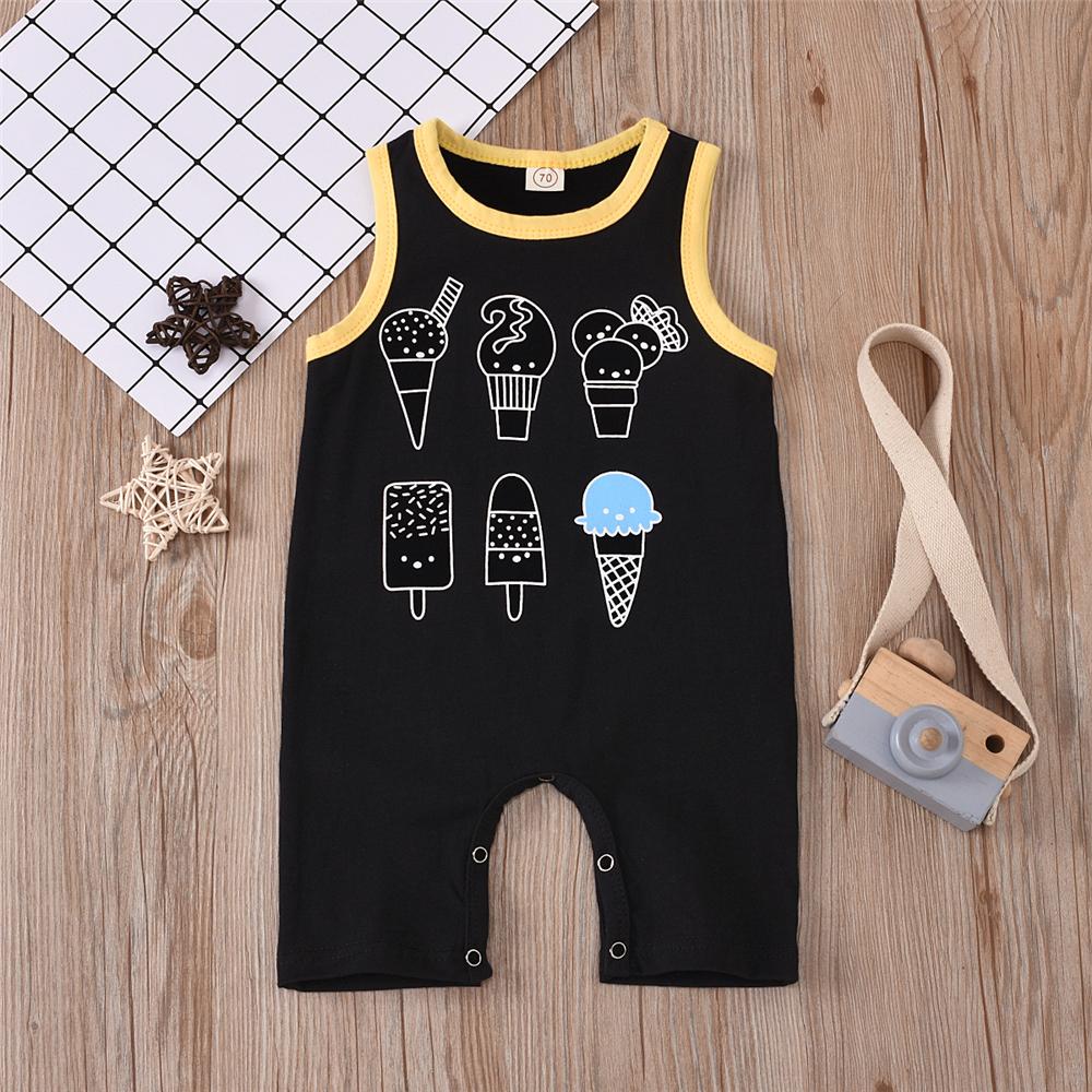 Baby Unisex Cartoon Fruit Printed Summer Sleeveless Romper Baby Wholesale Suppliers - PrettyKid