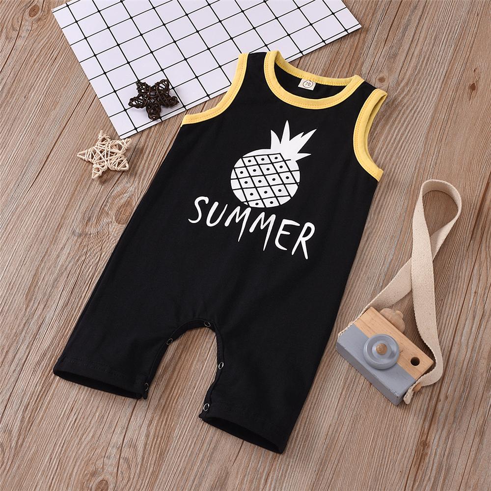 Baby Unisex Cartoon Fruit Printed Summer Sleeveless Romper Baby Wholesale Suppliers - PrettyKid