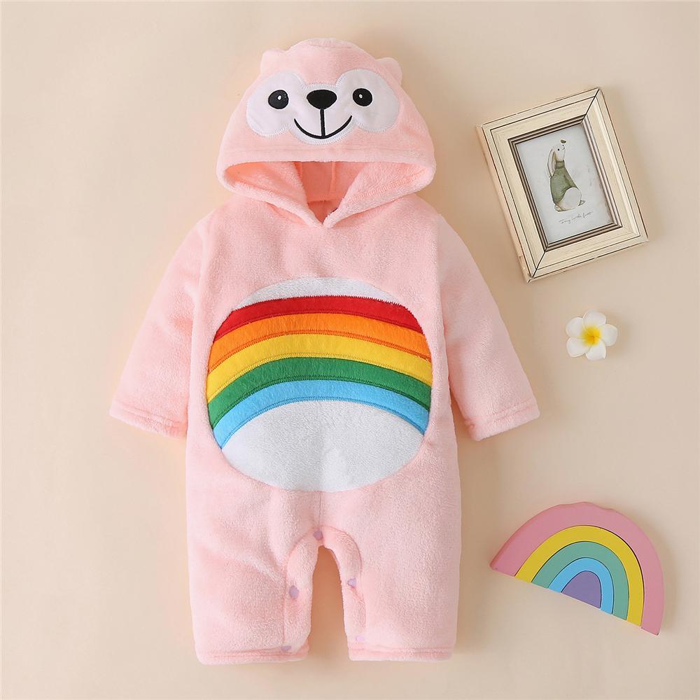 Baby Unisex Cartoon Hooded Long Sleeve Romper Baby Wholesale - PrettyKid