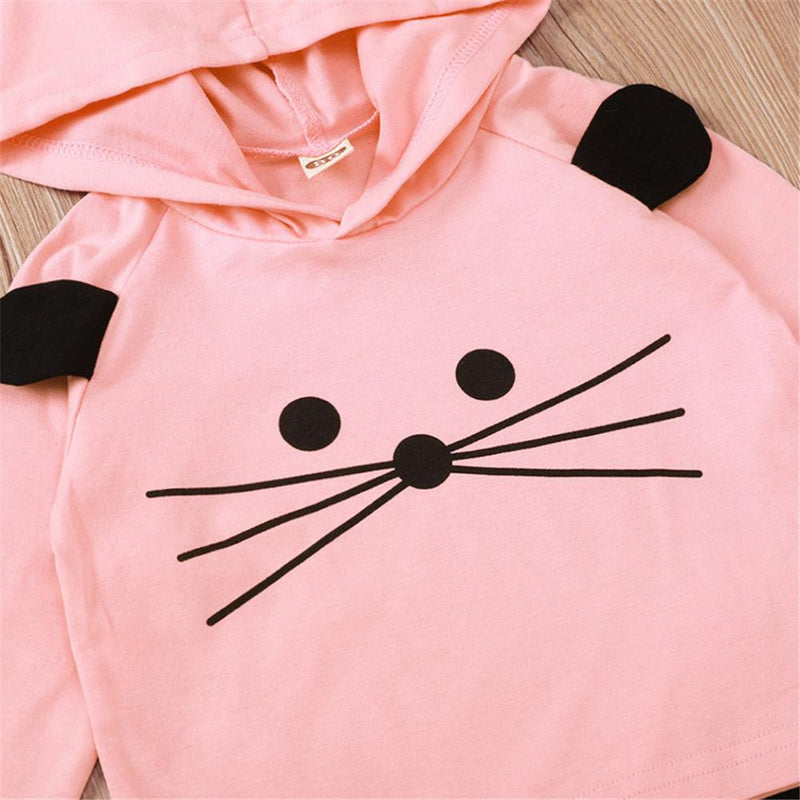 Baby Girls Cartoon Hooded Long Sleeve Top & Pants Wholesale Baby Clothes - PrettyKid