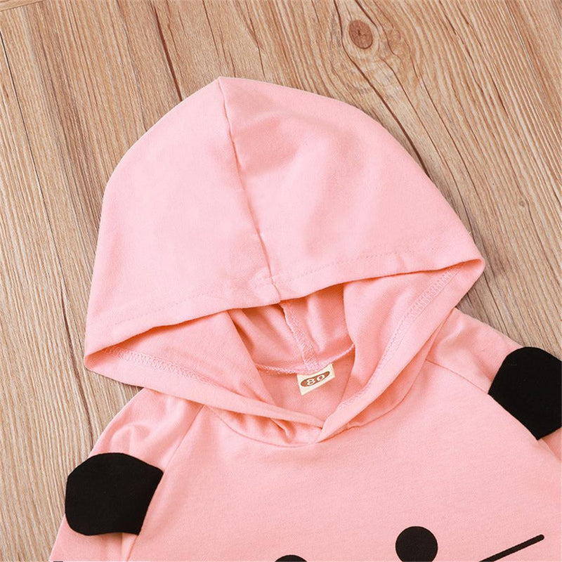 Baby Girls Cartoon Hooded Long Sleeve Top & Pants Wholesale Baby Clothes - PrettyKid