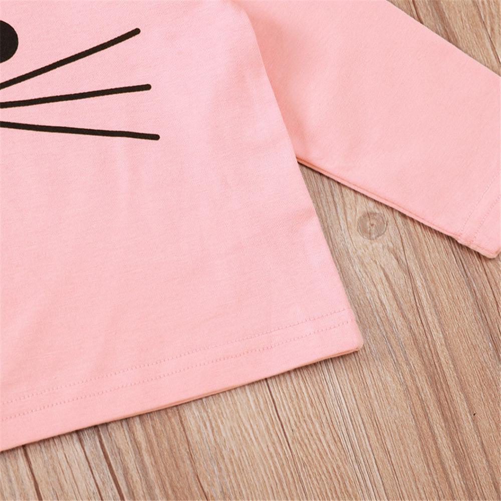 Baby Girls Cartoon Hooded Long Sleeve Top & Pants Wholesale Baby Clothes - PrettyKid