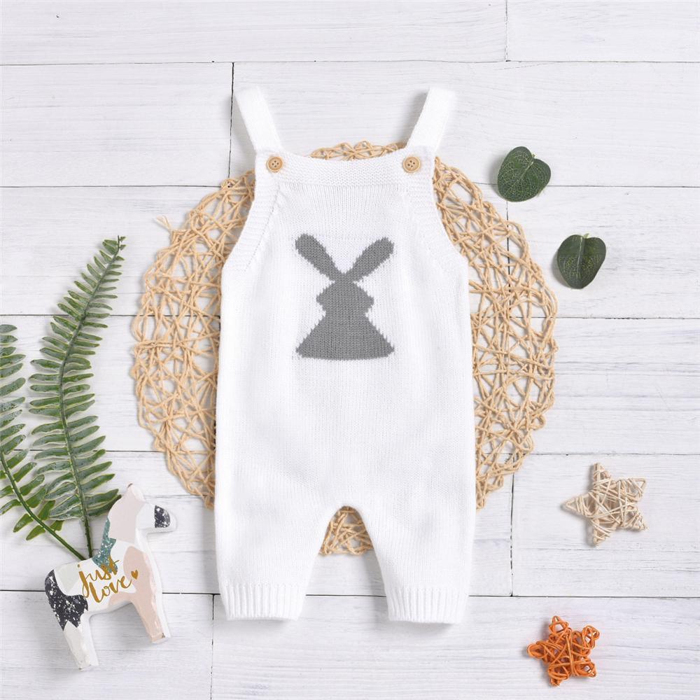 Baby Unisex Cartoon Knitted Button Jumpsuit Baby Clothes Wholesale Bulk - PrettyKid