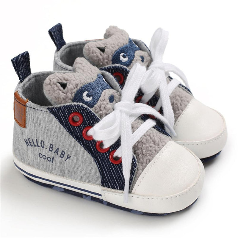 Baby Unisex Cartoon Lace Up Casual Sneakers Baby Boys Winter Shoes - PrettyKid
