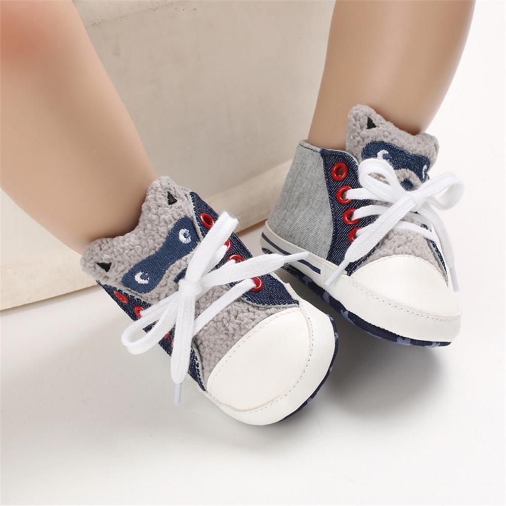 Baby Unisex Cartoon Lace Up Casual Sneakers Baby Boys Winter Shoes - PrettyKid