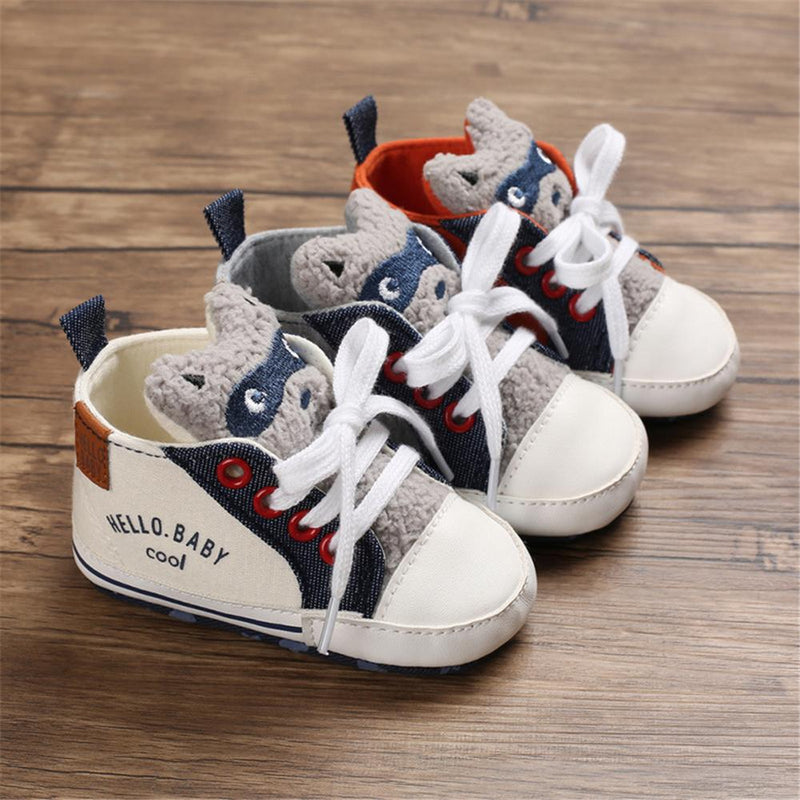 Baby Unisex Cartoon Lace Up Casual Sneakers Baby Boys Winter Shoes - PrettyKid