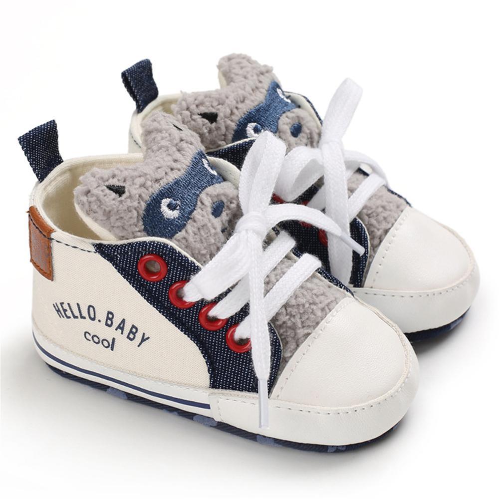 Baby Unisex Cartoon Lace Up Casual Sneakers Baby Boys Winter Shoes - PrettyKid