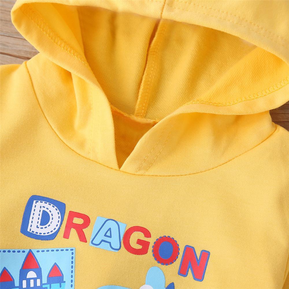 Baby Boys Cartoon Letter Printed Hooded Jumper Baby Clothes Cheap Wholesale - PrettyKid