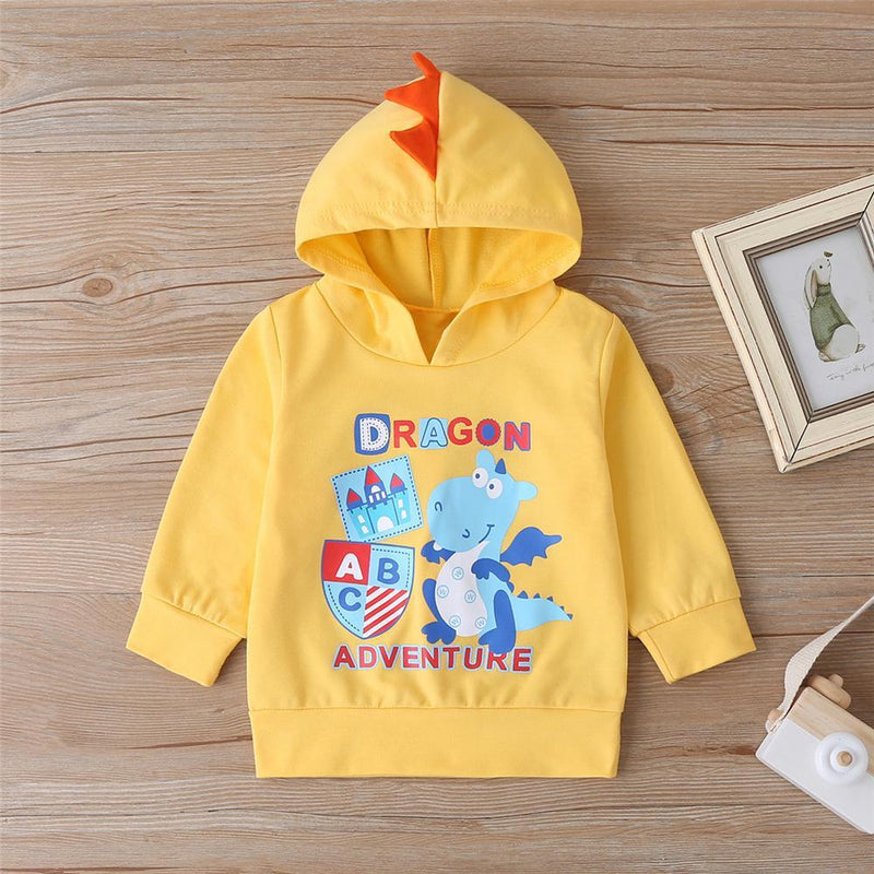 Baby Boys Cartoon Letter Printed Hooded Jumper Baby Clothes Cheap Wholesale - PrettyKid