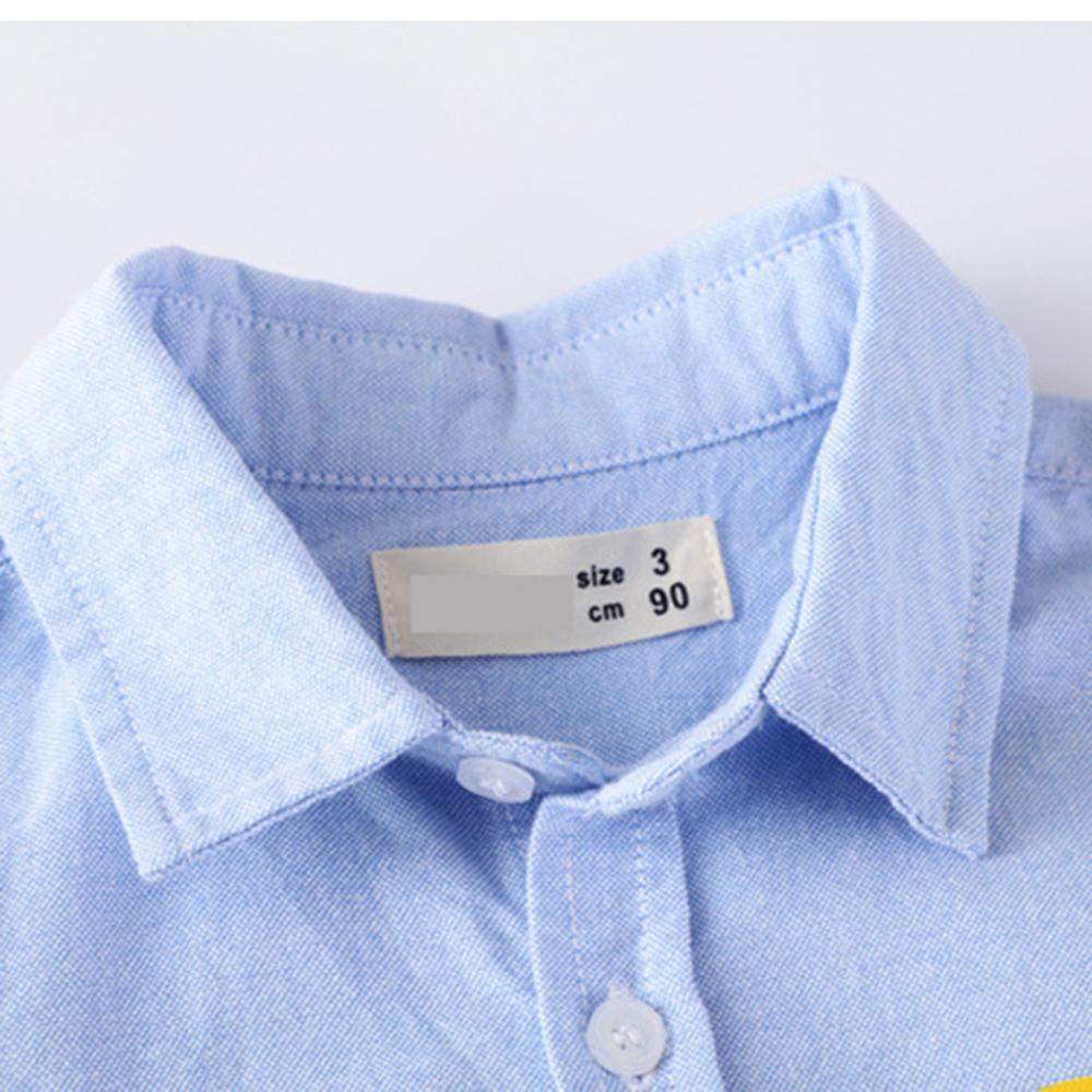 Boys Cartoon Letter Printed Lapel Solid Shirts Wholesale - PrettyKid