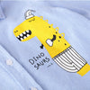 Boys Cartoon Letter Printed Lapel Solid Shirts Wholesale - PrettyKid