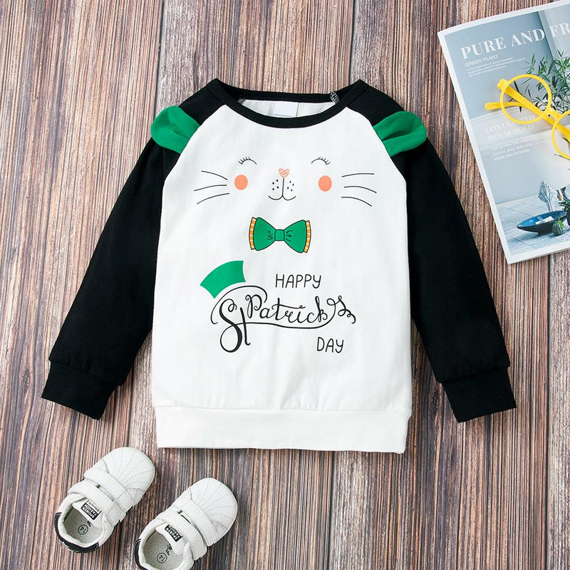Unisex Cartoon Letter Printed Long Sleeve T-Shirts & Pants Wholesale Clothing For Children - PrettyKid
