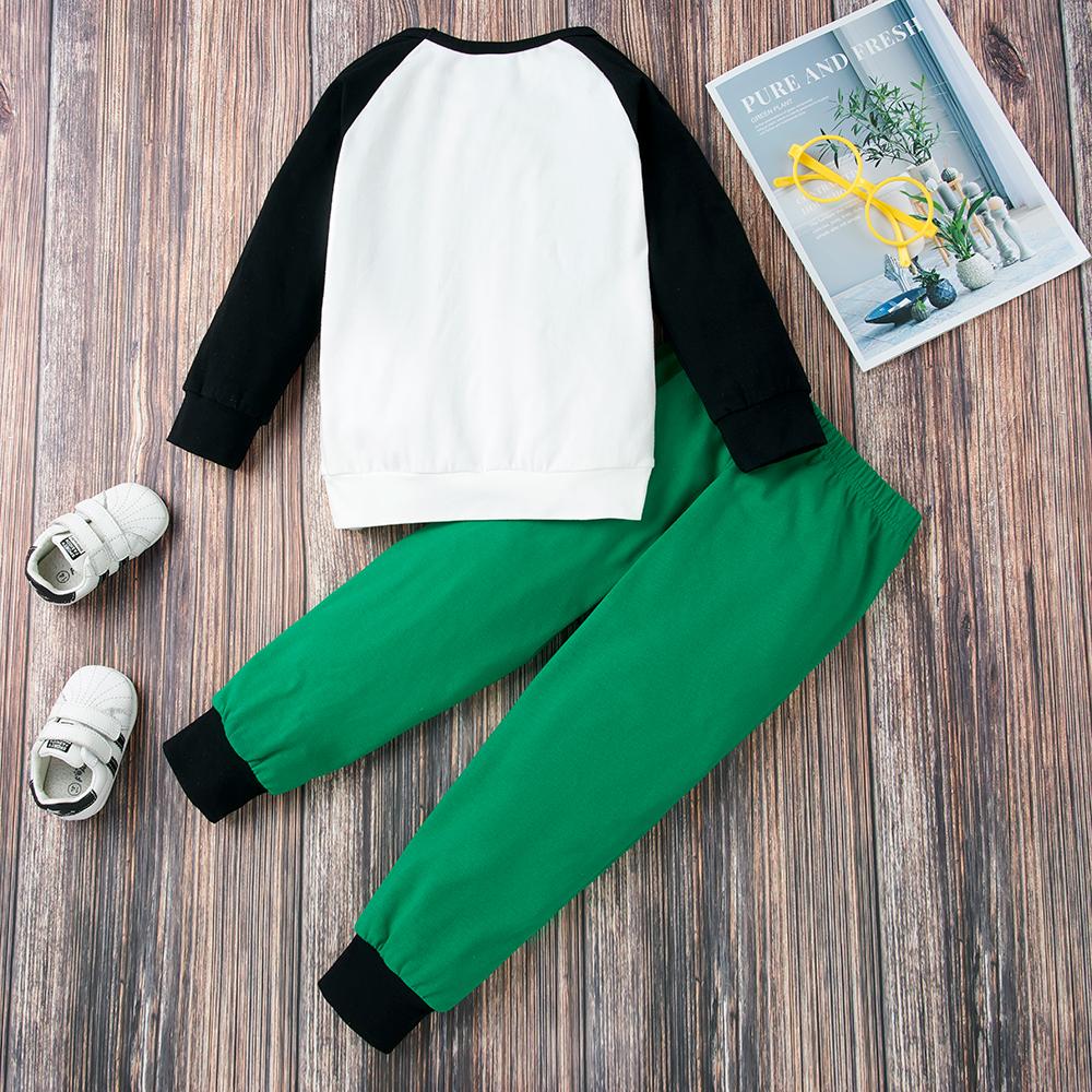 Unisex Cartoon Letter Printed Long Sleeve T-Shirts & Pants Wholesale Clothing For Children - PrettyKid