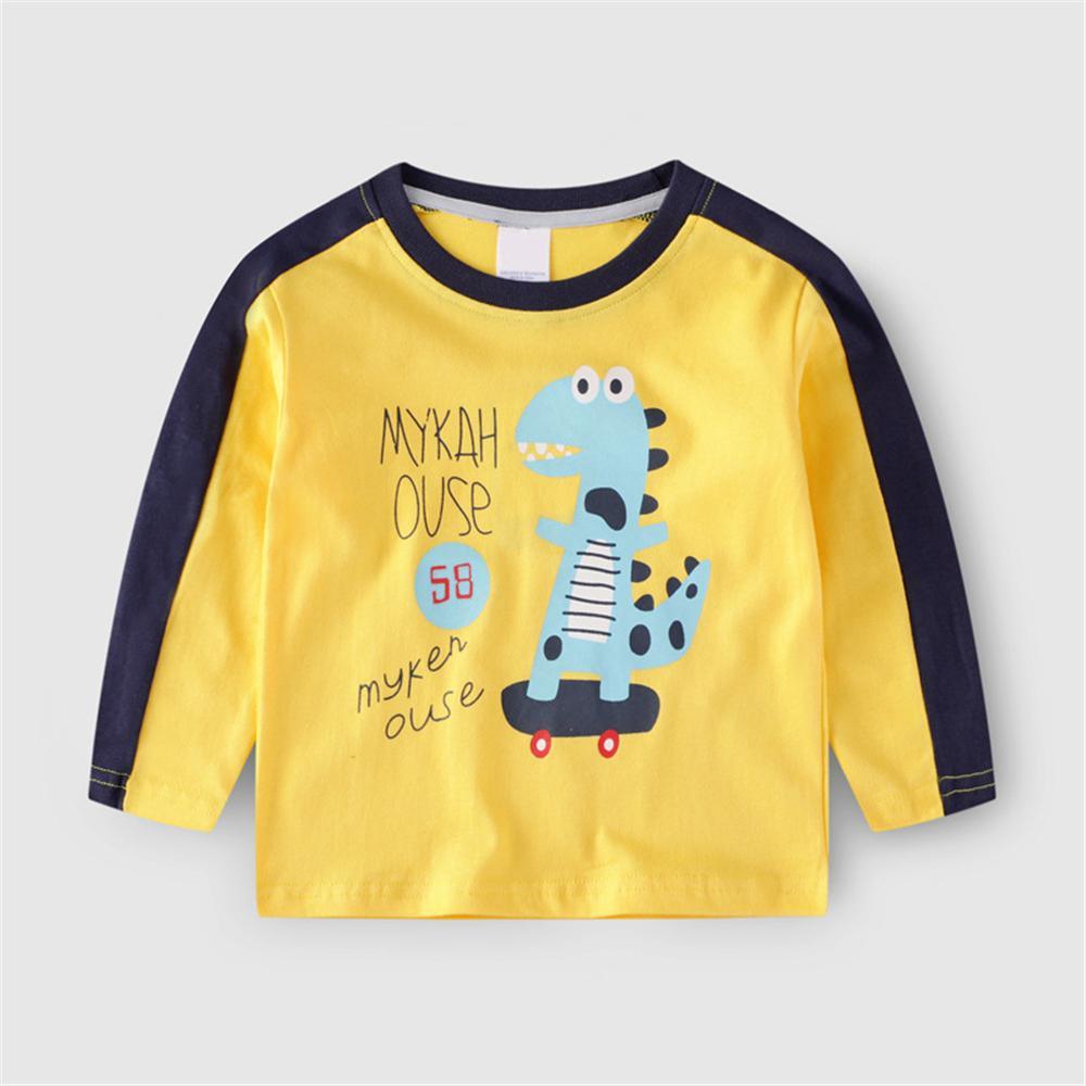 Boys Cartoon Letter Printed Long Sleeve T-shirt Wholesale - PrettyKid