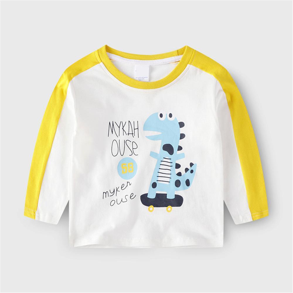 Boys Cartoon Letter Printed Long Sleeve T-shirt Wholesale - PrettyKid