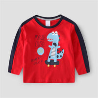 Boys Cartoon Letter Printed Long Sleeve T-shirt Wholesale - PrettyKid