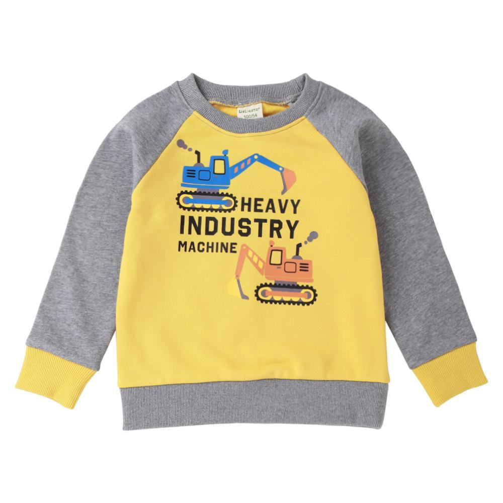 Boys Cartoon Letter Printed Long Sleeve Tops Wholesale - PrettyKid