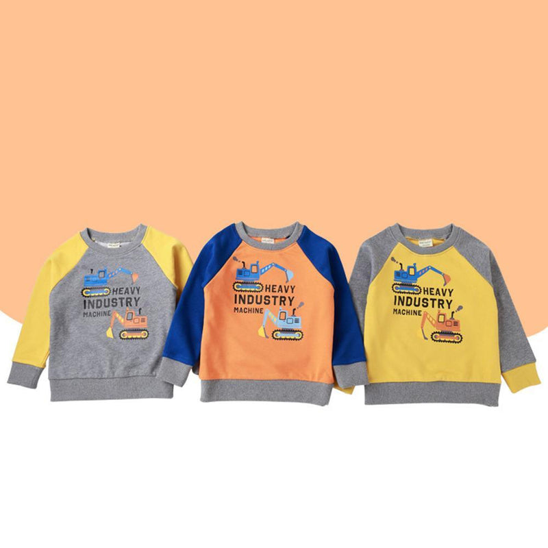 Boys Cartoon Letter Printed Long Sleeve Tops Wholesale - PrettyKid